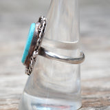 Vintage Sterling Turquoise Ring 7.75