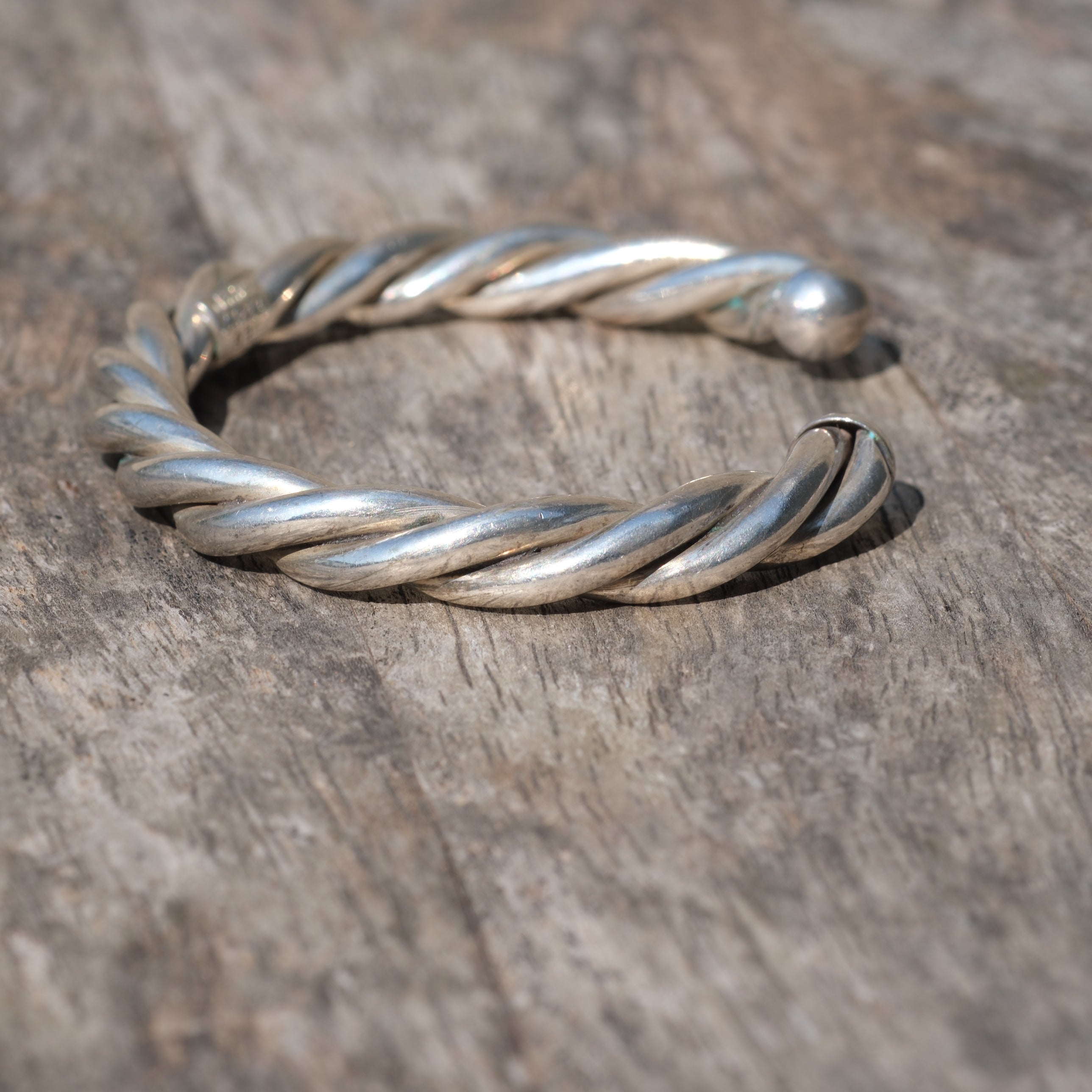 Vintage Sterling Silver Heavy Twisted Rope Cuff