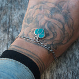 Vintage Sterling Turquoise Heart Bracelet