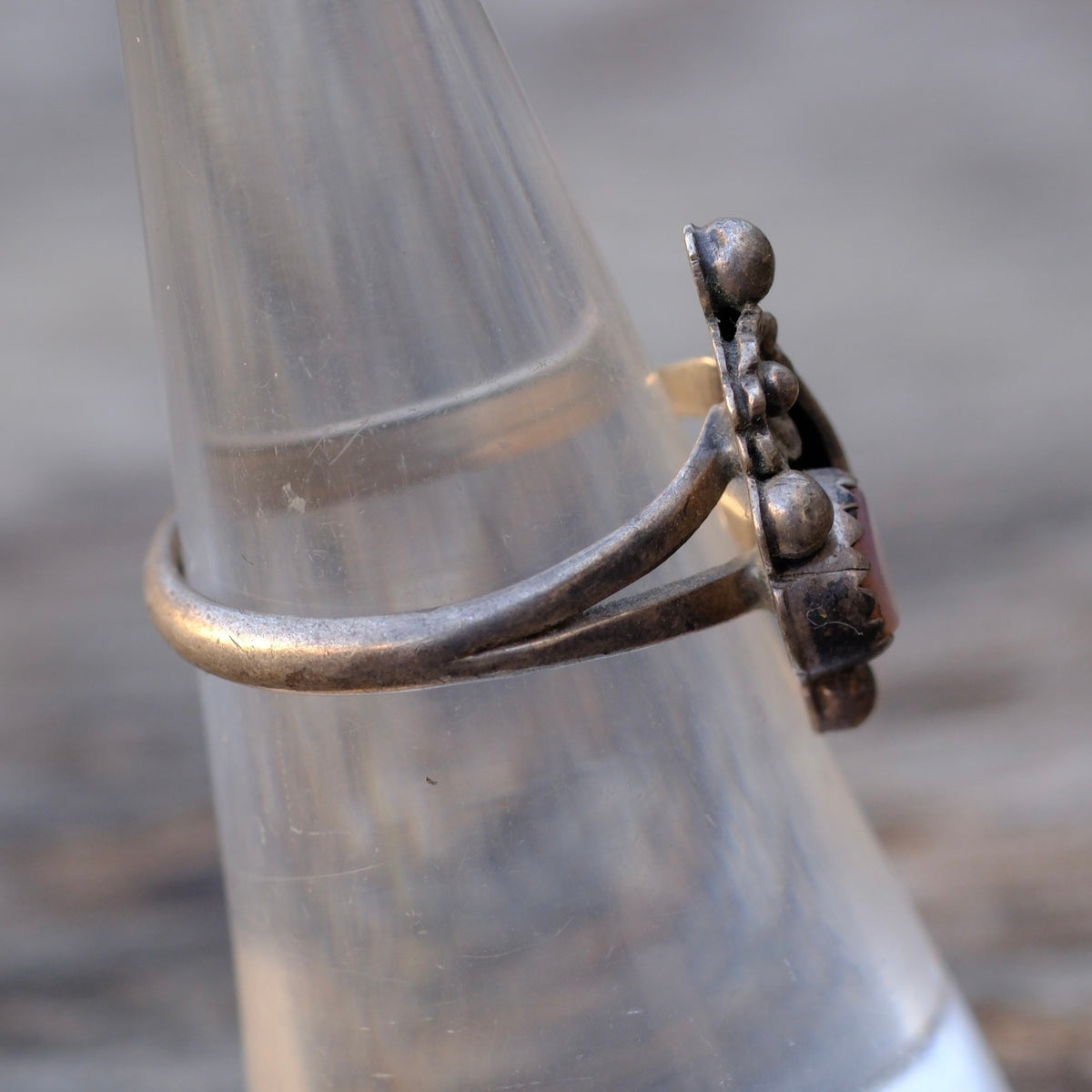 Vintage Sterling Mother Of Pearl Ring 6.25