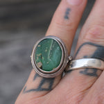 Vintage Sterling Turquoise Ring 6.75