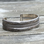 Vintage Sterling Silver Stamped Cuff