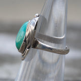 Vintage Sterling Turquoise Feather Ring 4.25