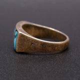Vintage Sterling Turquoise Inlay Band 6.25