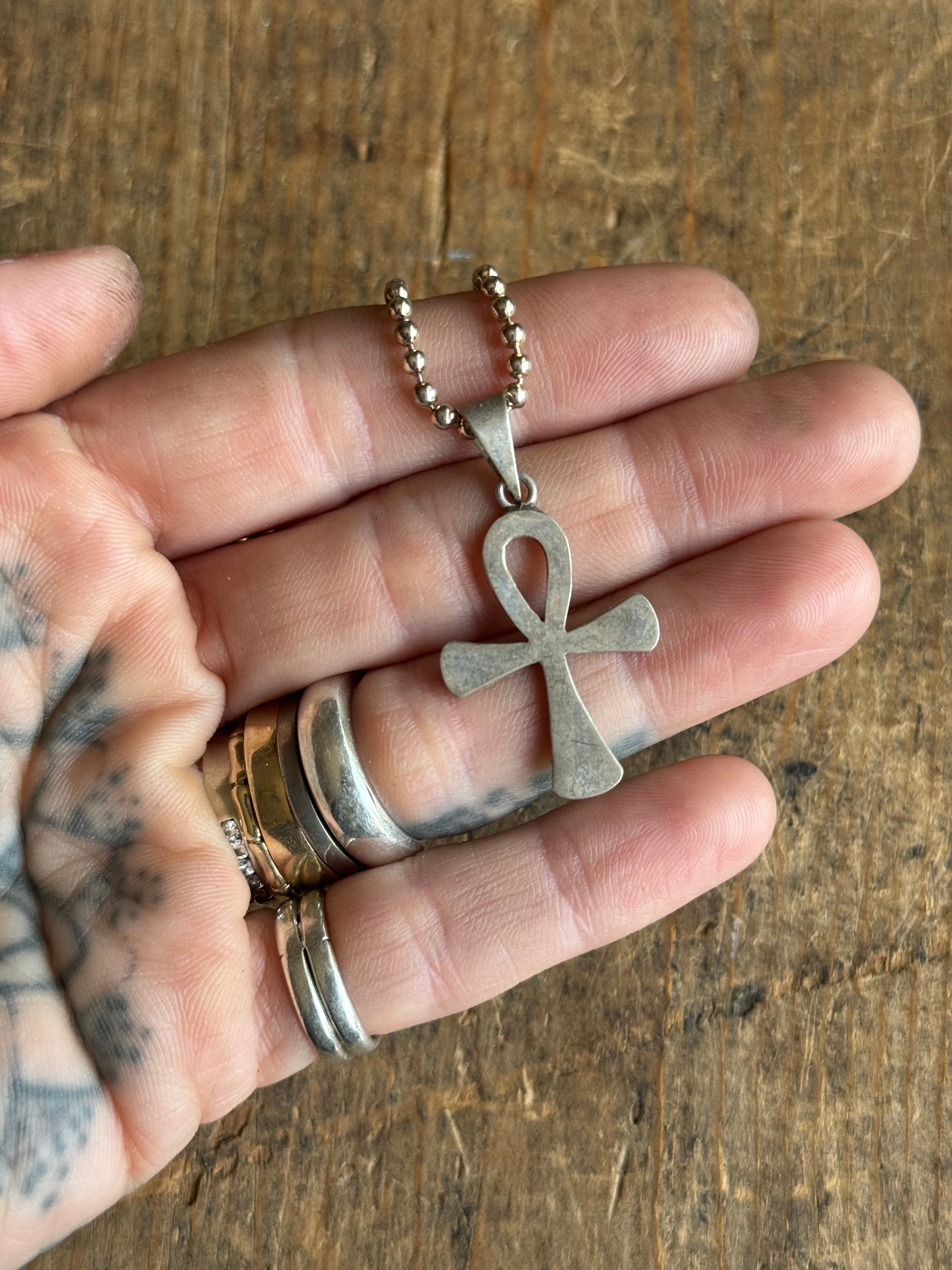 Vintage Sterling Silver Ankh Necklace