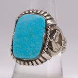 Vintage Sterling Turquoise Horseshoe Ring 10