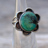 Vintage Sterling Turquoise Ring 3.5