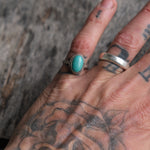 Vintage Sterling Turquoise Ring 6.75