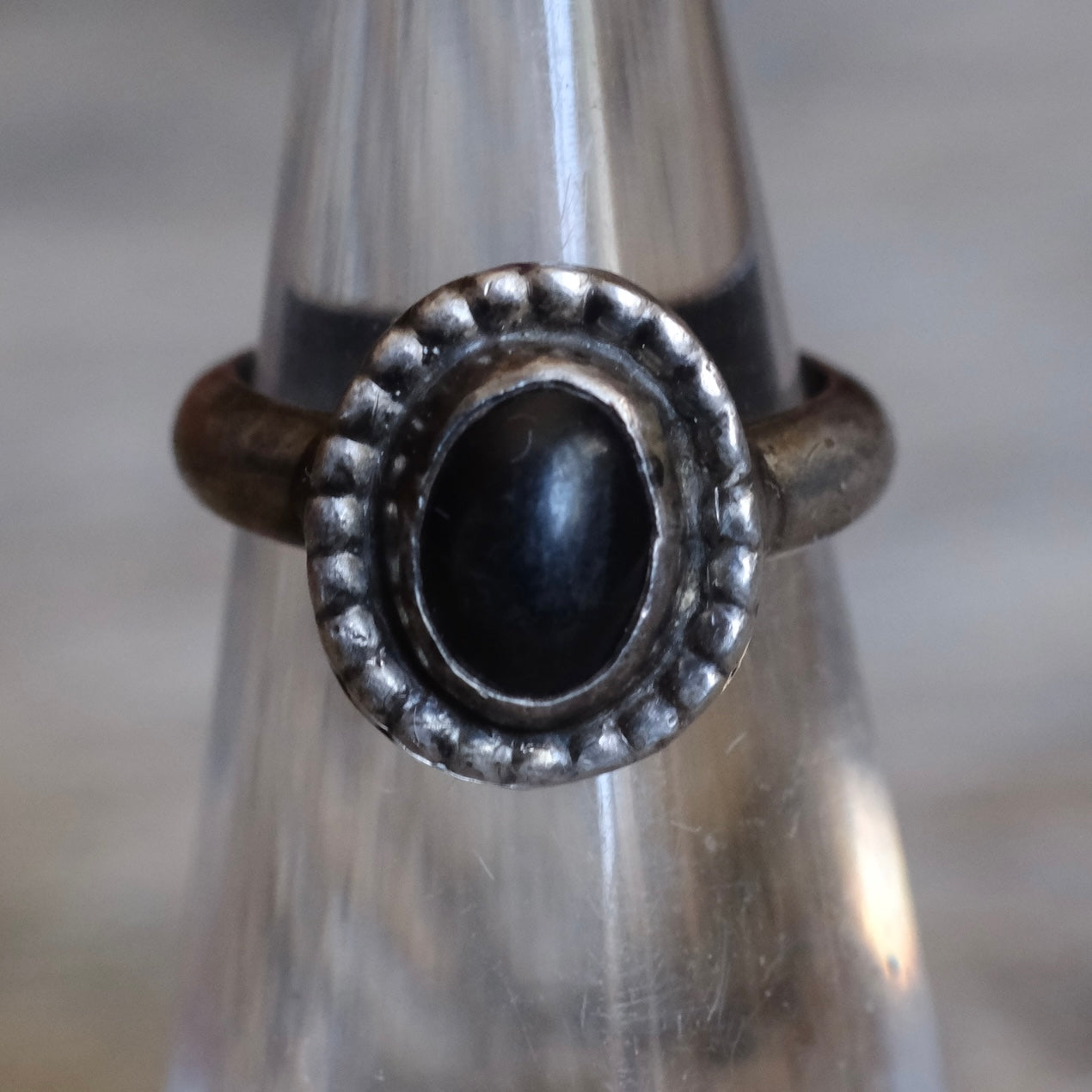 Vintage Sterling Onyx Ring 3