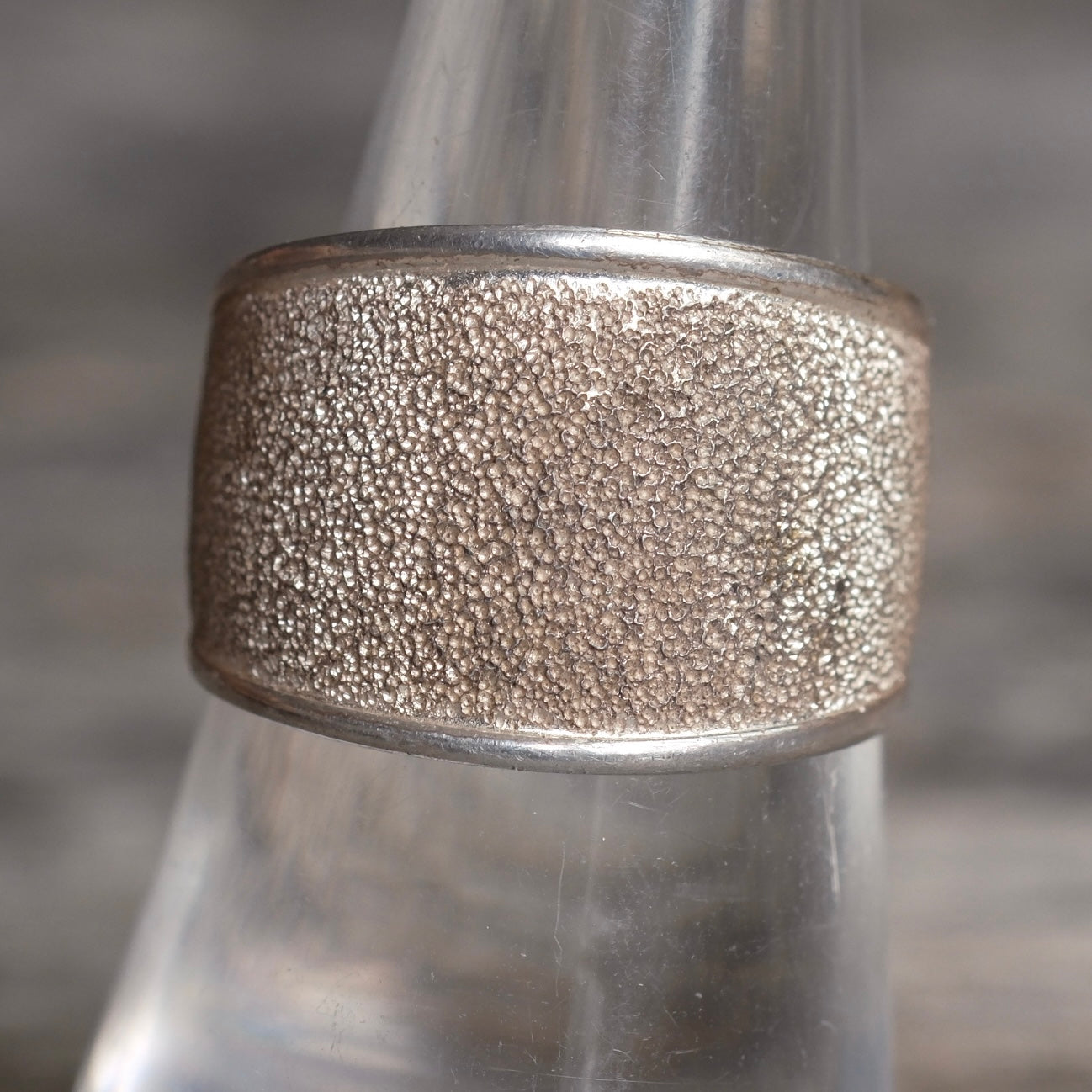Vintage Sterling Silver Textured Modernist Band Ring 8