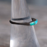 Vintage Sterling Turquoise Inlay Band 5.75