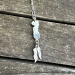 Vintage Sterling 2-Stone Turquoise Feather Necklace