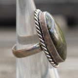Vintage Sterling Jasper Ring 4.25