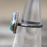 Vintage Sterling Turquoise Roper Ring 4.75