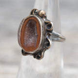 Vintage Sterling Geode Ring 5.25