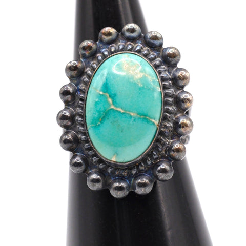 Vintage Sterling Turquoise Ring 5.5