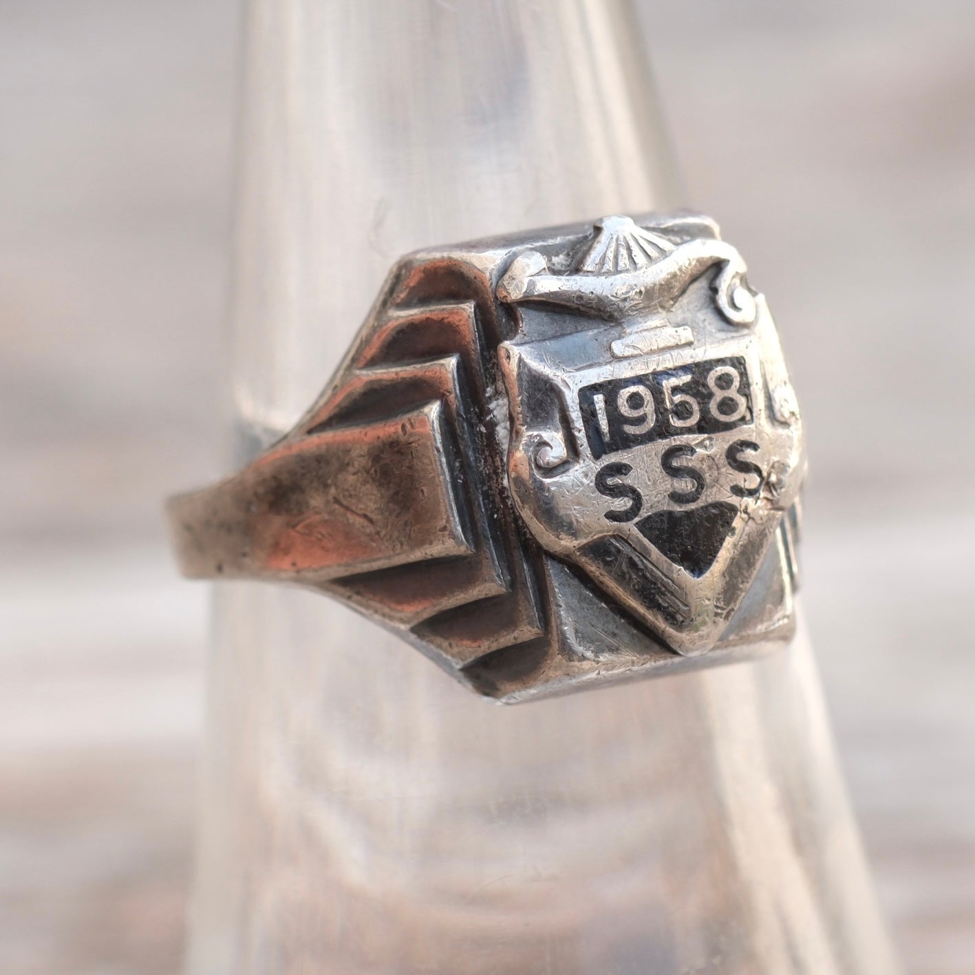 Vintage Sterling 1959 Class Signet Ring 6.75