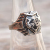 Vintage Sterling 1959 Class Signet Ring 6.75