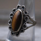 Vintage Sterling Tigers Eye Ring 8