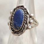 Vintage Sterling Lapis Ring 5.25
