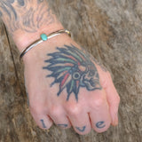 Vintage Sterling Turquoise Stamped Cuff