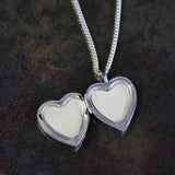 Vintage Sterling MOM Heart Photo Locket Necklace