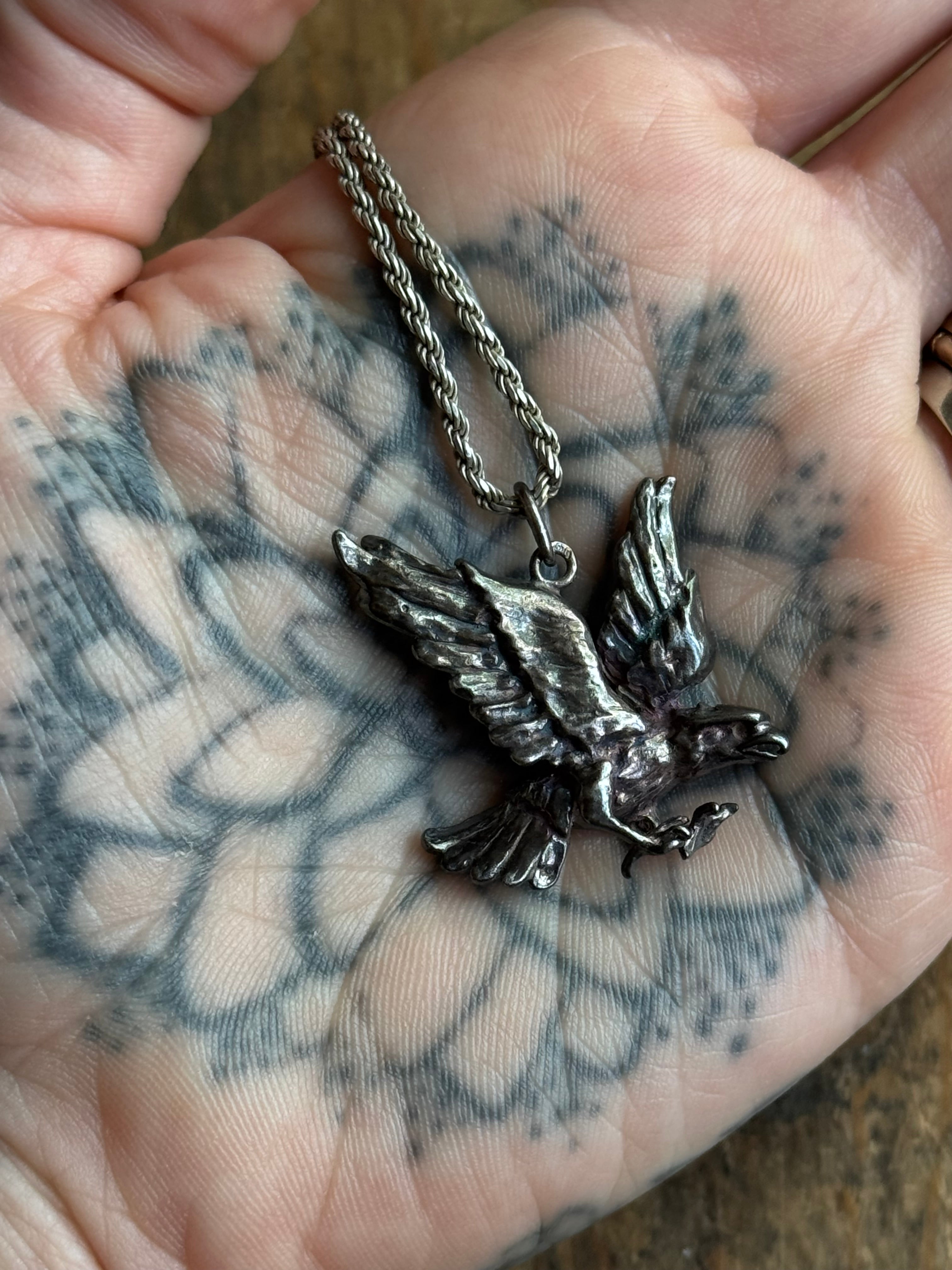 Vintage Sterling Silver Eagle Neckalce