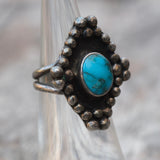 Vintage Sterling Turquoise Ring 4.5