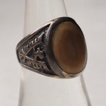 Vintage Sterling Brown Stone Thunderbird Ring 8