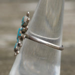 Vintage Sterling Turquoise Cluster Ring 6.75