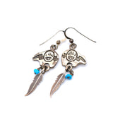 Vintage Sterling Hopi Bear Stud Earrings