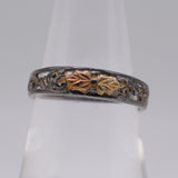 Vintage Sterling Silver Leaf Band Ring 6.5