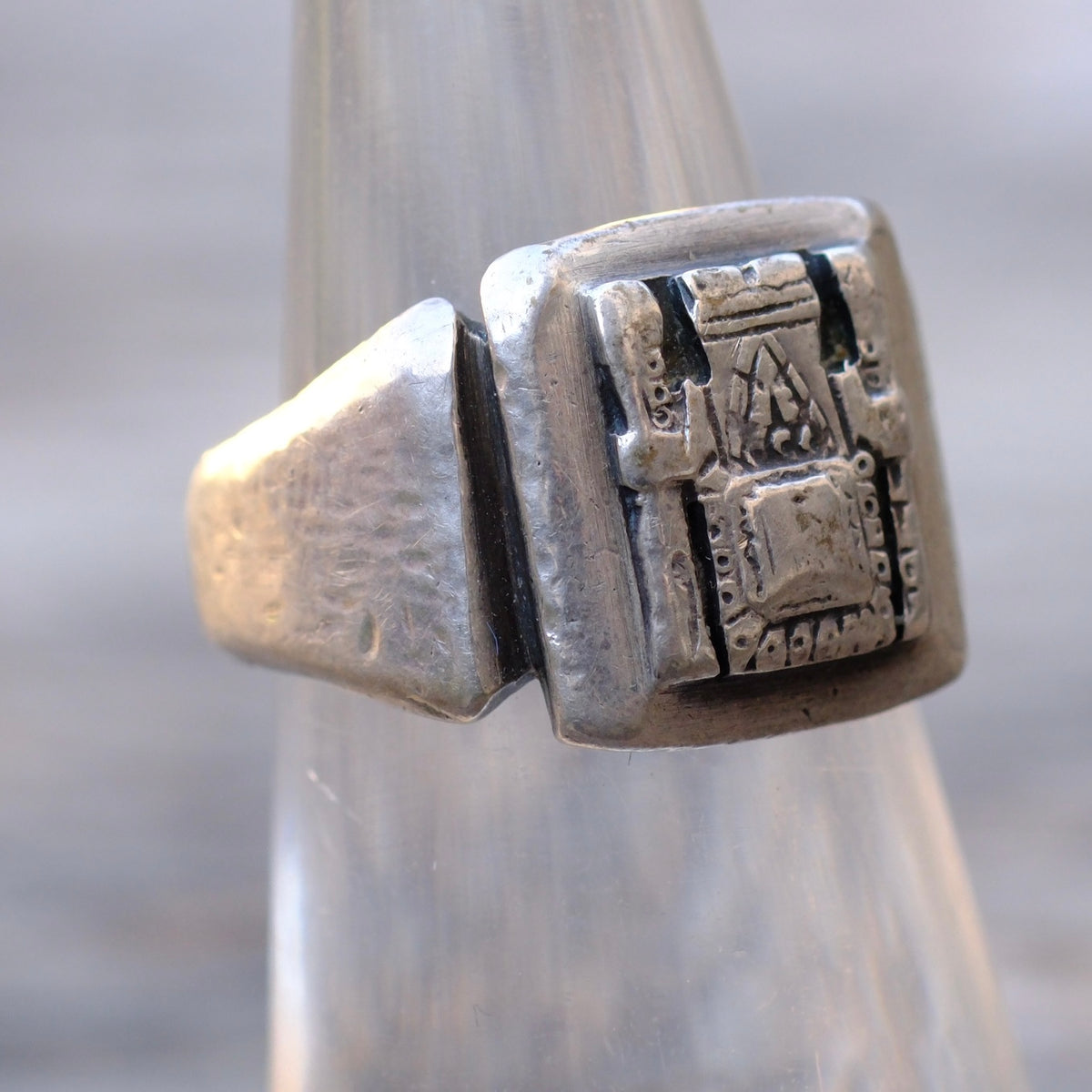 Vintage Sterling Silver Signet Ring 5.25