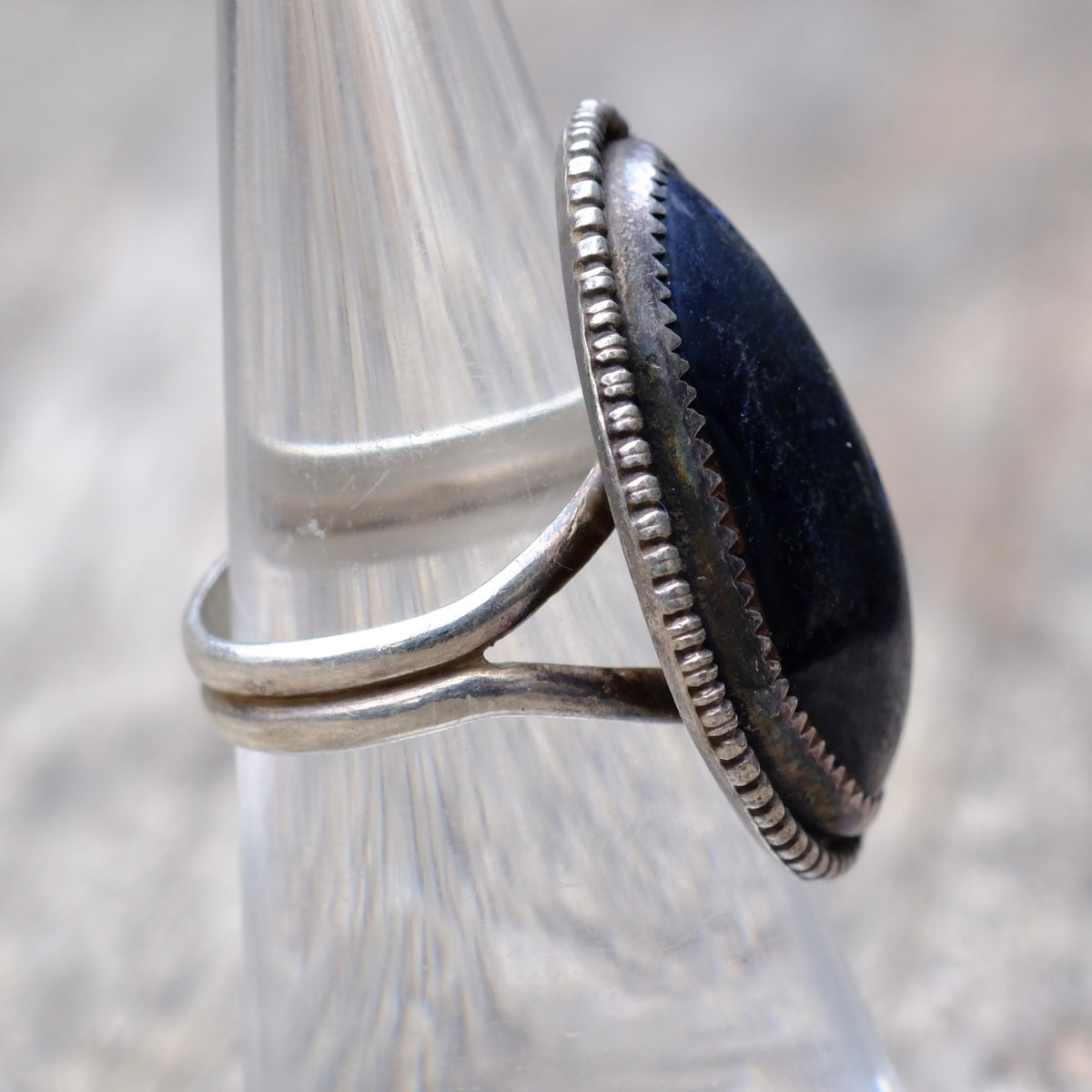 Vintage Sterling Lapis Ring 6.5