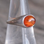 Vintage Sterling Amber Ring 7
