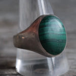 Vintage Sterling Malachite Ring 11.75