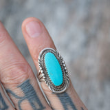 Vintage Sterling Turquoise Ring 5.25