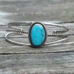 Vintage Sterling Turquoise Cuff
