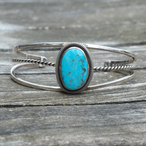 Vintage Sterling Turquoise Cuff