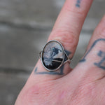 Vintage Sterling Painted Butterfly Wing Ring 5.25