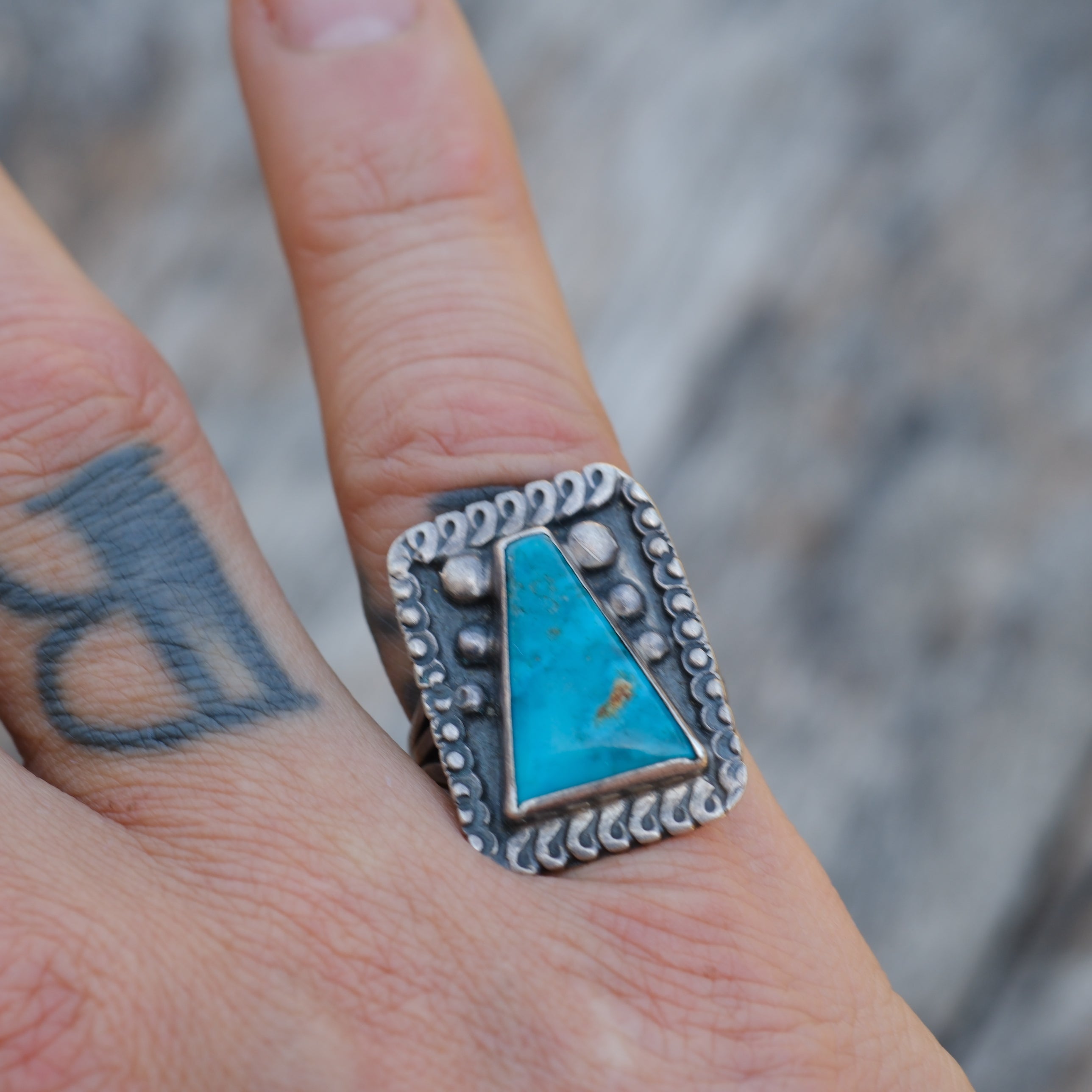 Vintage Sterling Turquoise Ring 6