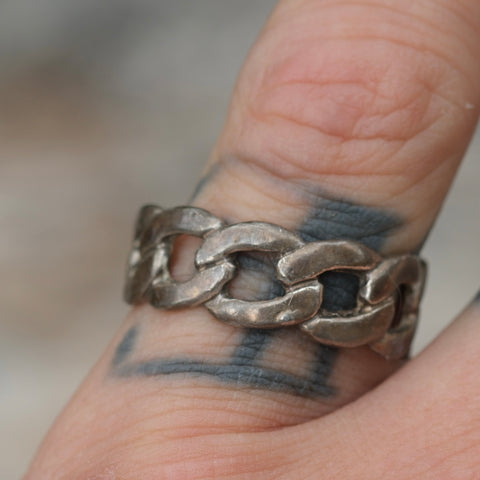 Vintage Sterling Chain Band 8.25