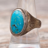 Vintage Sterling Turquoise Ring 9.5