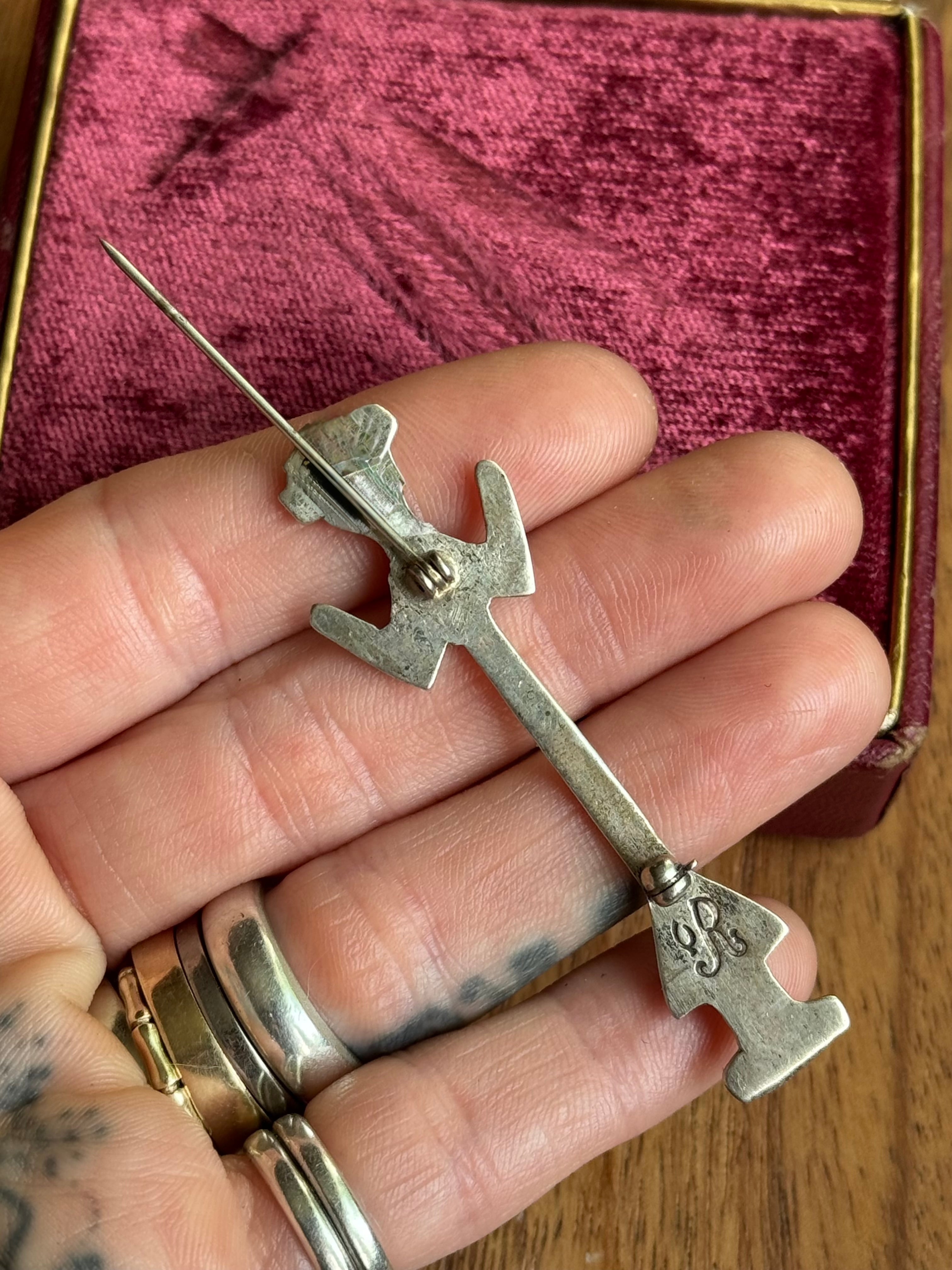 Vintage Sterling Silver Turquoise Kachina Pin