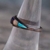 Vintage Sterling Multistone Inlay Band 7
