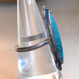 Vintage Sterling Turquoise Roper Ring 7.5