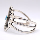 Vintage Sterling Turquoise Sandcast Cuff Bracelet