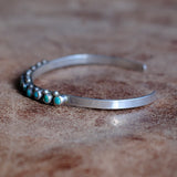 Vintage Sterling Snake Eye Turquoise Cuff Bracelet 6.5"