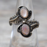Vintage Sterling Mother Of Pearl Overpass Ring 5.25