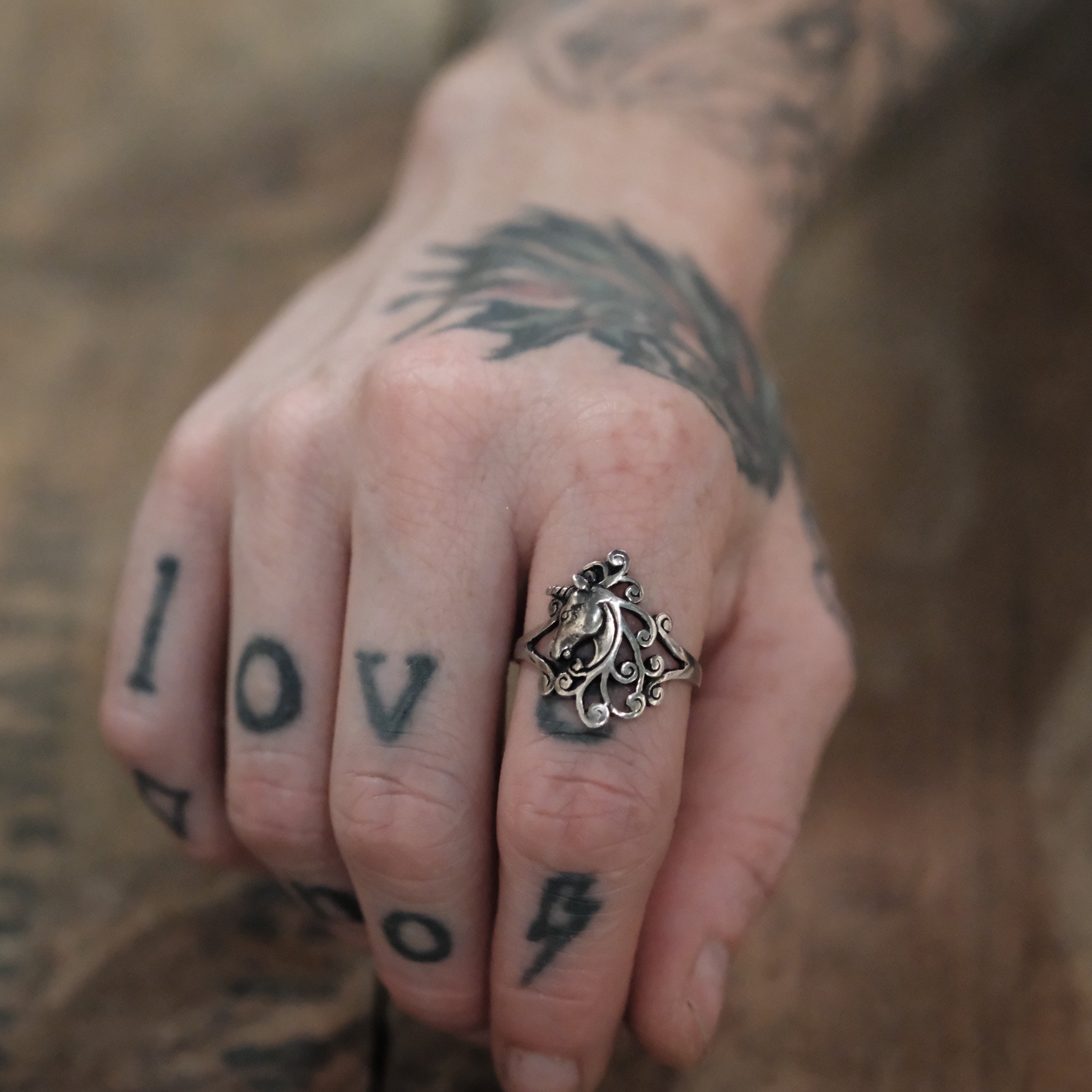 Vintage Sterling Unicorn Ring 10